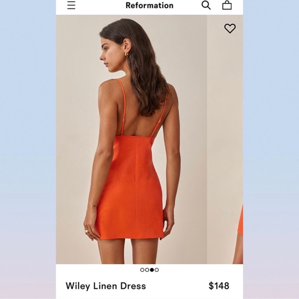Reformation Orange Mini Dress - Picture 2 of 4